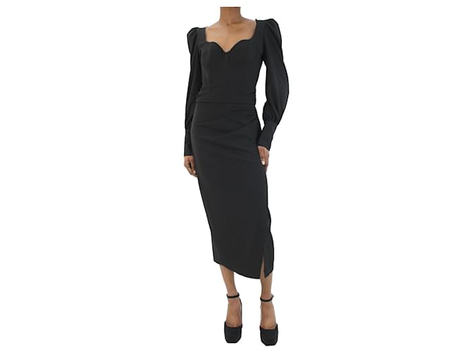 Autre Marque Black bustier midi dress - size IT 38 Polyester  ref.1078041