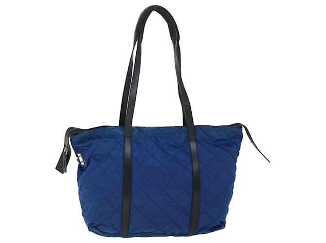 PRADA Tote Bag Nylon Leather Blue Auth ep1760  ref.1078126