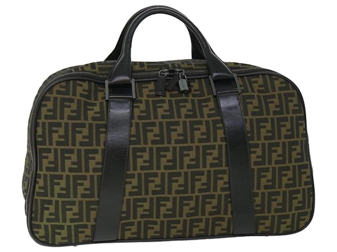 FENDI Zucca Canvas Boston Tasche Braun Auth 54989 Leinwand  ref.1078176