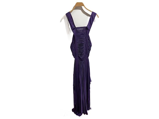 YVES SAINT LAURENT  Dresses T.fr 38 silk Purple  ref.1078235