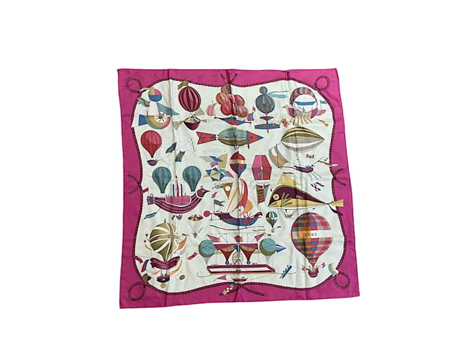 Hermès HERMES  Silk handkerchief T.  silk Pink  ref.1078238