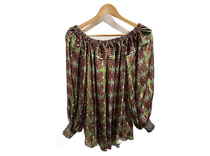 Autre Marque MIMI LIBERTE Tops T.FR 36 Seda Verde