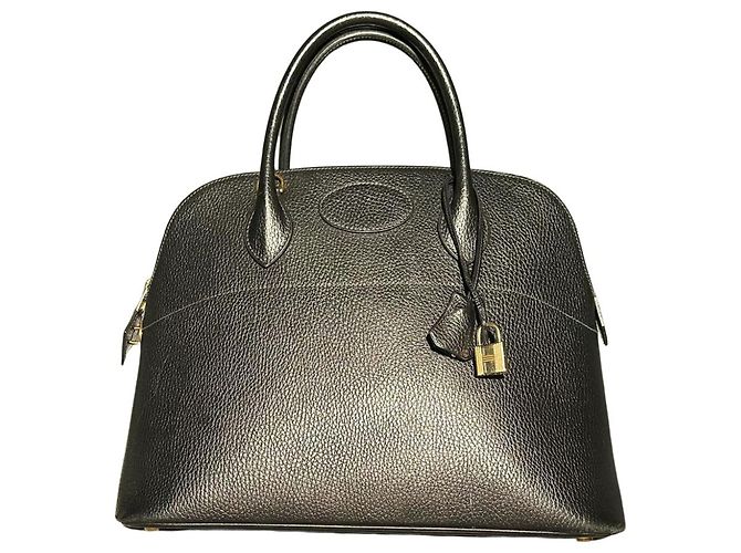 Bolsa Hermès Bolide Preta de Couro Preto