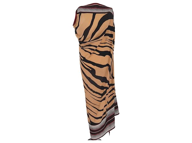 Roberto Cavalli Multicolor Zebra Print Sleeveless Maxi Dress Multiple colors Viscose  ref.1078321