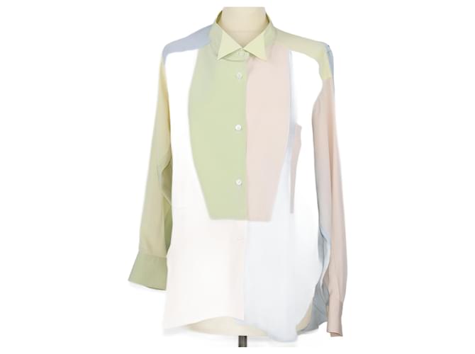 Loewe Camisa de patchwork asimétrica multicolor Seda  ref.1078331