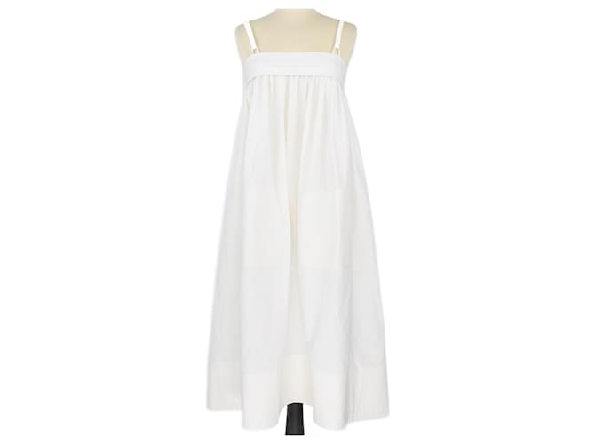 Loewe White Strappy Midi Dress Cotton  ref.1078336
