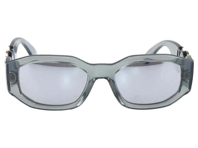 Versace Gafas de sol rectangulares grises con cabeza de Medusa Plástico  ref.1078347