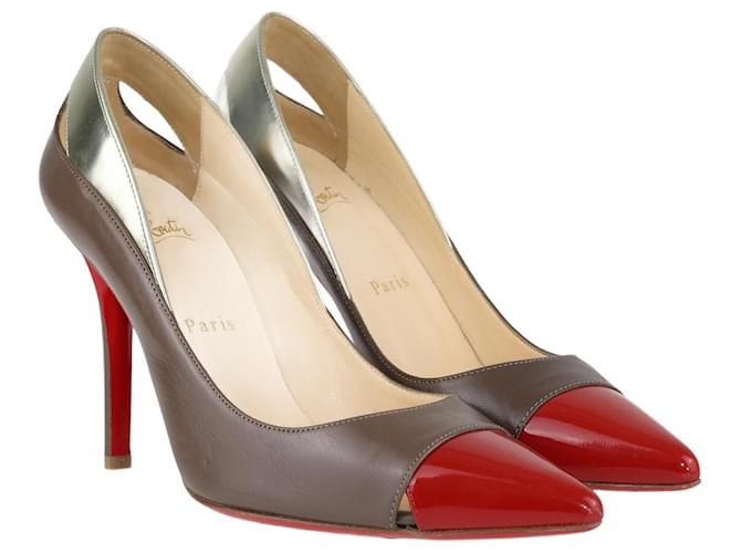 Christian Louboutin Tri Color Pointed Toe Pumps Leather  ref.1078390