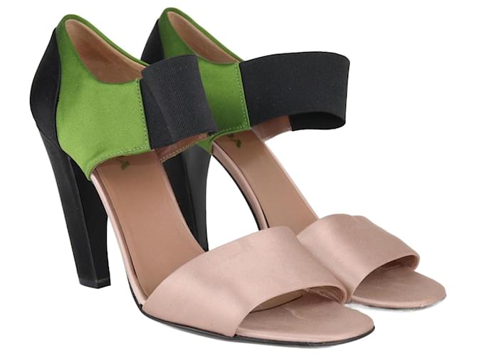 Prada Tri Color Strap Sandals Cloth  ref.1078393