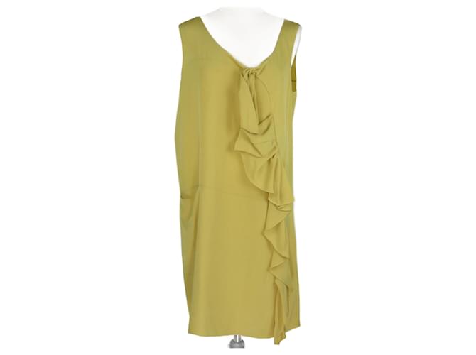 Marni Yellow Sleeveless Midi Dress Silk  ref.1078417