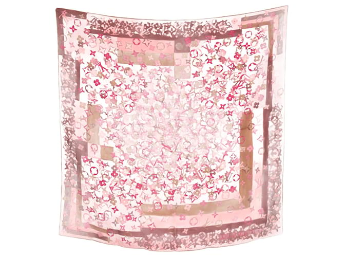 Louis Vuitton Rosa/Lenço Multicolor Monograma 70 Multicor Seda  ref.1078434