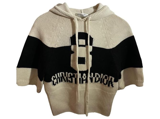 Christian Dior Kapuzenpullover aus Kaschmir Ecru Aus weiß
