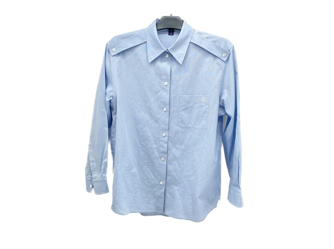 LOUIS VUITTON Camicie T.Unione Europea (tour de cou / collare) 38 cotton Blu Cotone  ref.1078459