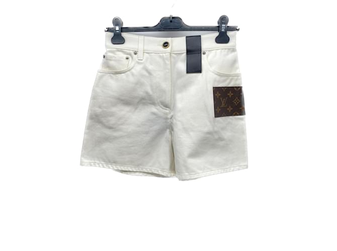 LOUIS VUITTON  Trousers T.fr 36 cotton White  ref.1078471