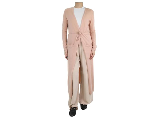 Theory Pink cashmere maxi cardigan - size M  ref.1078481