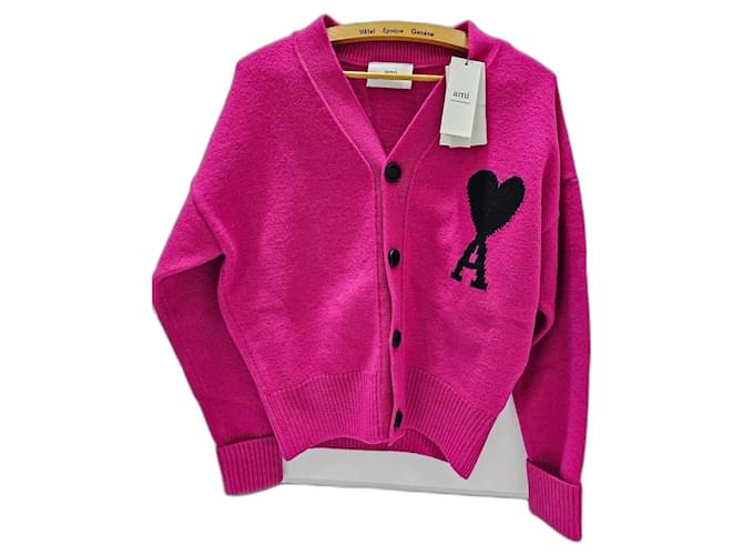 Ami Paris Pink friend cardigan Wool  ref.1078489