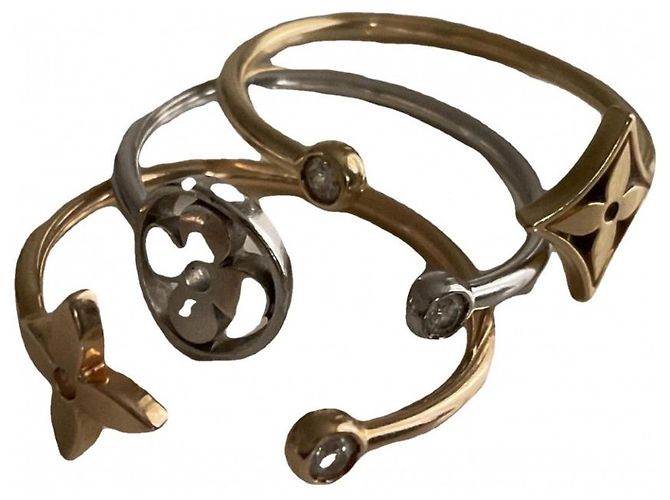 Louis Vuitton Anel de flor, 3 ouro e diamantes. idílio Prata