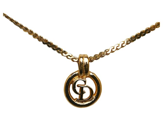 Dior Gold Gold-Tone Pendant Necklace Golden Metal Gold-plated  ref.1078511