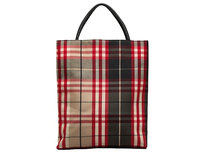 Burberry Red Canvas Tote Cloth Cloth  ref.1078559