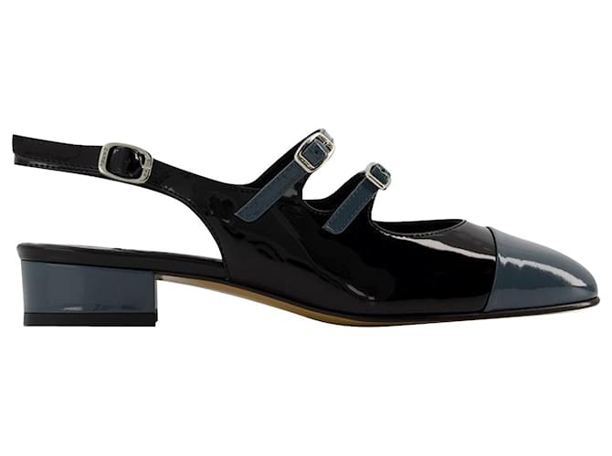 Abricot Sandals - Carel - Leather - Black/Blue  ref.1078577