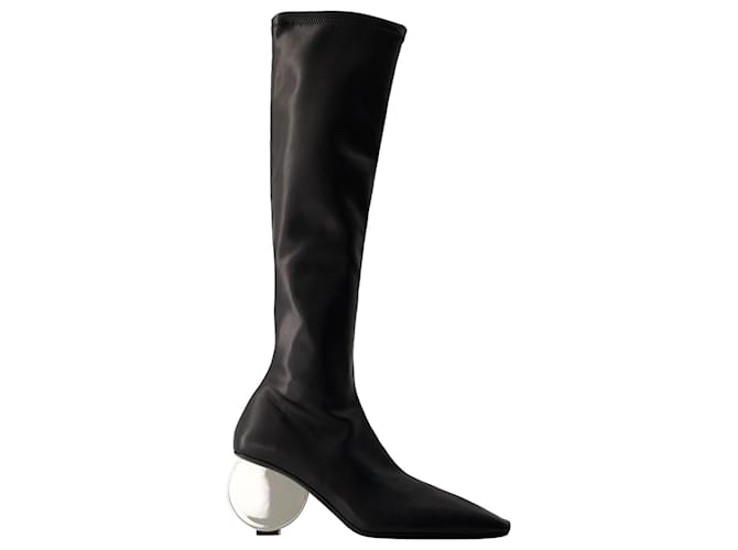 Circle Boots - Courreges - Synthetic Leather - Black Leatherette  ref.1078584