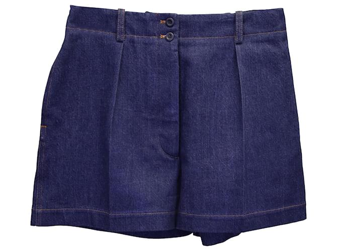 Alaïa Alaia Denim Mini-Shorts aus blauer Baumwolle  ref.1078593