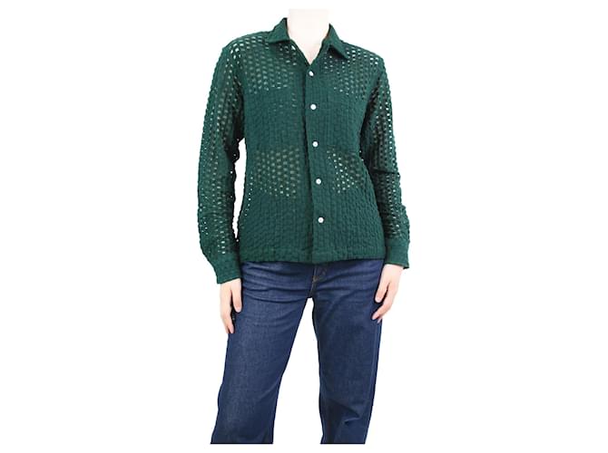 Johnnie Boden Green textured button-up shirt - size XS/S Cotton  ref.1078620