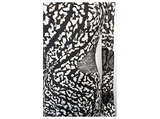 Proenza Schouler Silk mid-length dress Black White Elastane  ref.1078667