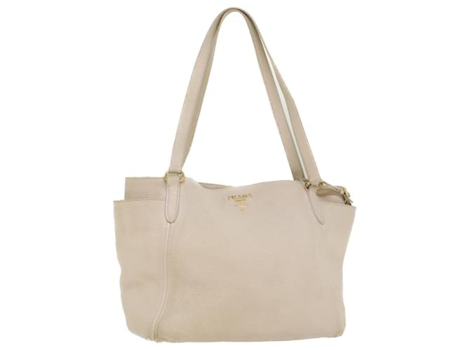 PRADA Shoulder Bag Leather White Auth 54820  ref.1078723