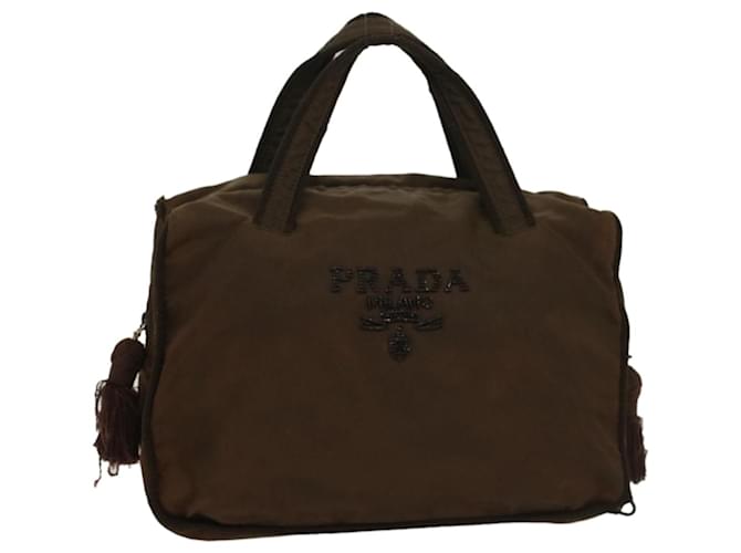 PRADA Hand Bag Nylon Brown Auth bs8323  ref.1078751