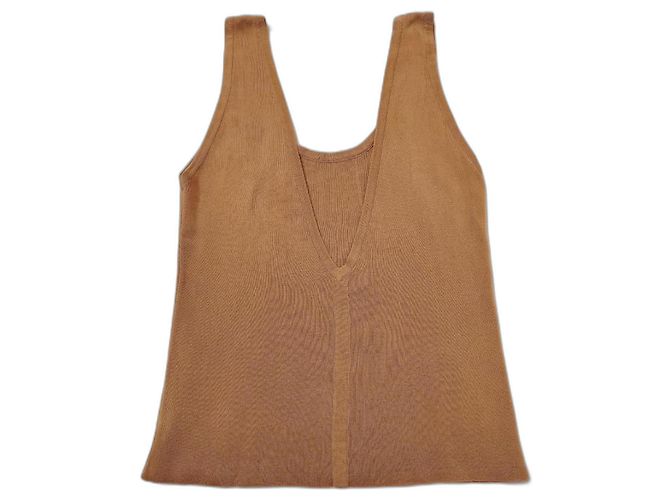 Canotta Chanel in seta beige