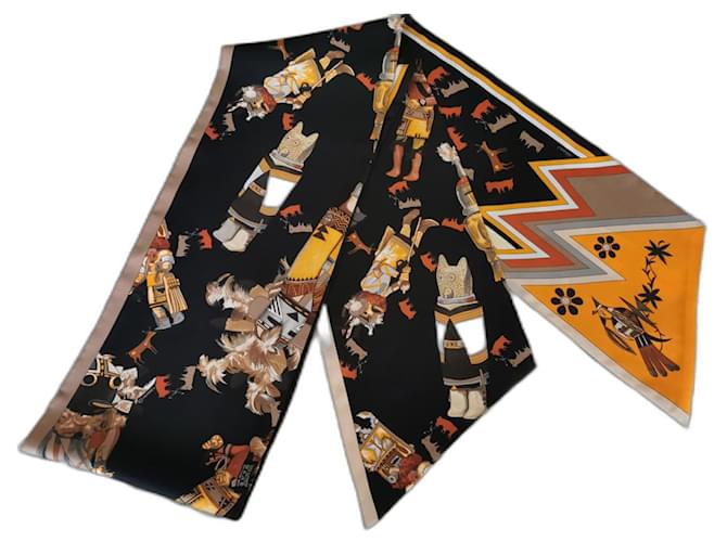 Hermès Hermes silk "Kachinas" Maxi Twilly Scarf Multiple colors  ref.1078830