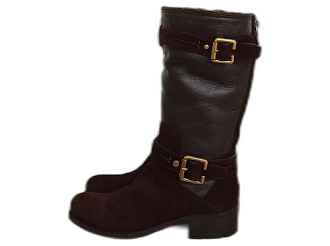 Christian Dior Boots Brown Suede  ref.1078840