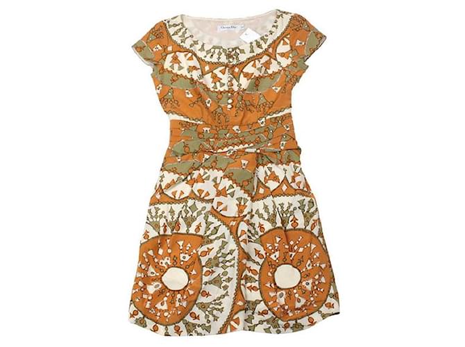 Dior Dresses Orange Silk  ref.1078856
