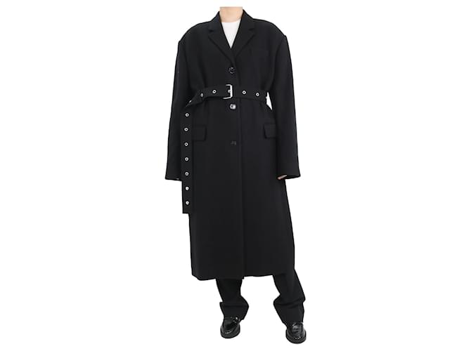 Acne Abrigo largo de lana con hombros acolchados en negro - talla UK 14  ref.1078882