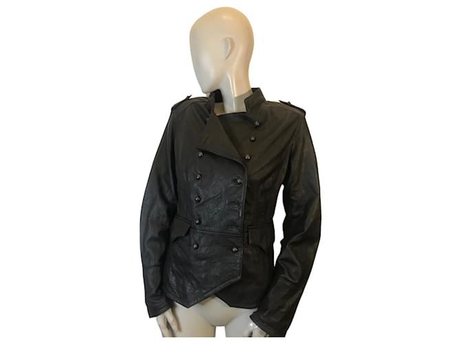 Kookaï leather jacket Dark brown  ref.1078892