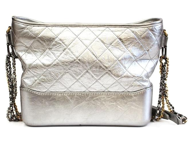 Chanel Handbags Silvery Leather  ref.1078900