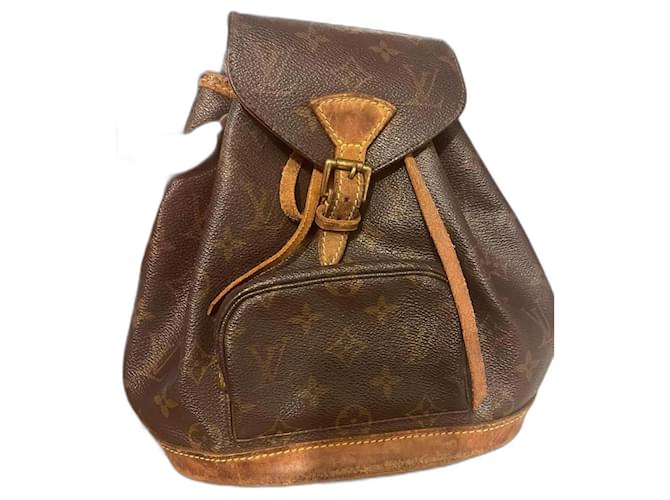 Montsouris Louis Vuitton Backpacks Brown Cloth  ref.1079032
