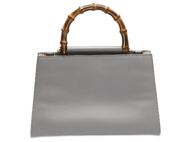 Gucci Bamboo Grey Leather  ref.1079062