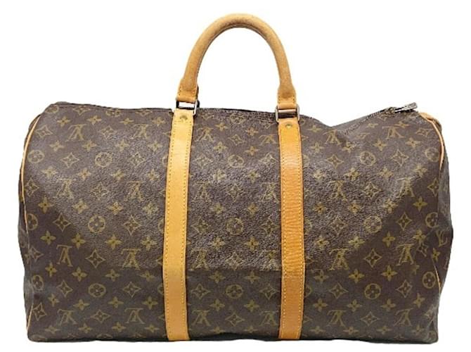 Louis Vuitton Keepall 50 Brown Cloth  ref.1079086