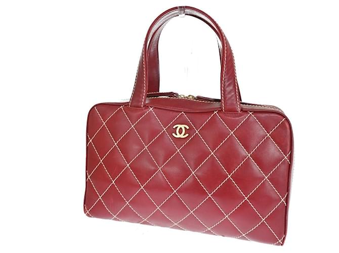 Timeless Chanel Wild Stitch Rosso Pelle  ref.1079121