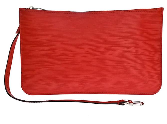 Louis Vuitton Neverfull-Tasche Rot Leder  ref.1079154