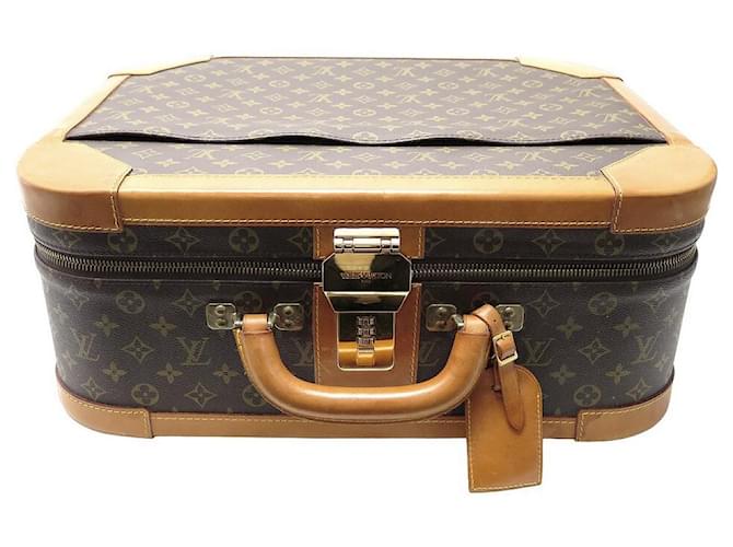 Louis Vuitton Stratos-Koffer 50 IN MONOGRAMM-CANVAS-GEHEIMSCHLOSS-KOFFERGEPÄCK Braun Leder  ref.1079188