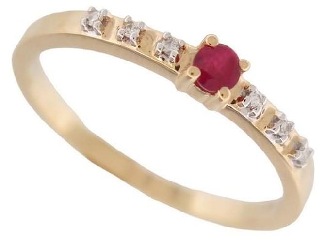 MAUBOUSSIN CAPSULE OF EMOTIONS YELLOW GOLD RING 18K RUBY & DIAMOND 51 RING Golden  ref.1079204