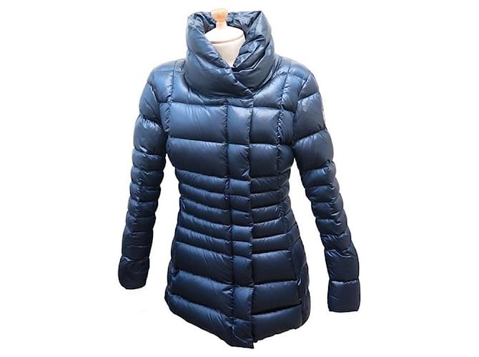 NEW COLMAR COAT IRIDESCENT DOWN JACKET WITH SIDE OPENING M 40 BLUE COAT Navy blue  ref.1079310