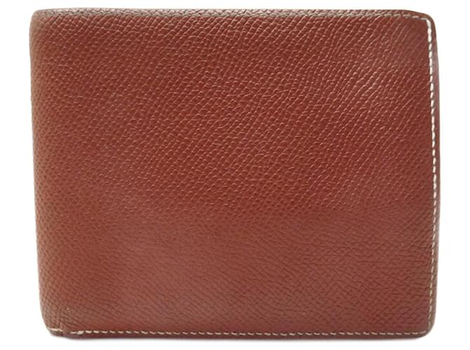 Hermès HERMES MC WALLET2 COPERNIC IN BROWN EPSOM LEATHER WALLET CARD HOLDER  ref.1079366