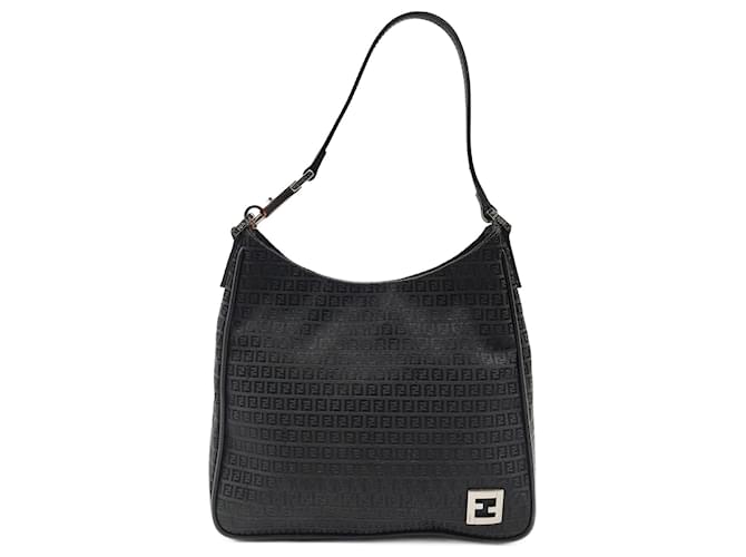 Bolsa Fendi em tela Zucchino preta Preto Lona  ref.1079368