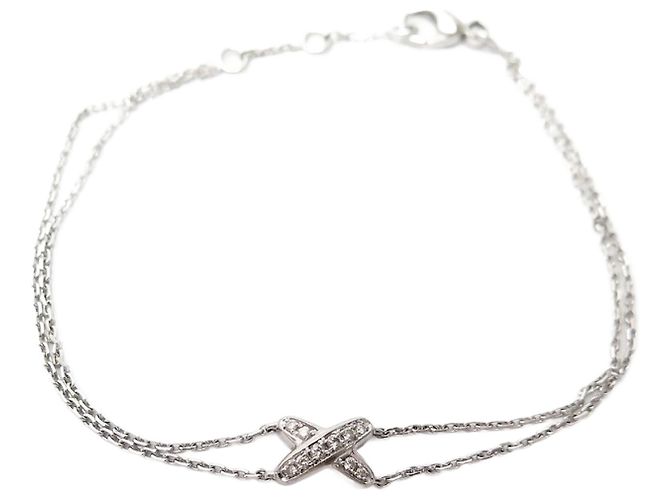 CHAUMET-ARMBAND-Gliederset 17 cm oder blanc 18K & DIAMOND GOLD DIAMANTEN Silber