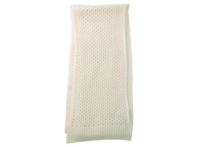 Zimmermann Cream loose knit mohair-blend scarf  ref.1079413