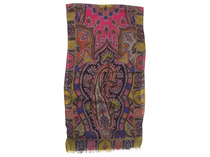 Etro Pink floral and paisley printed scarf  ref.1079432